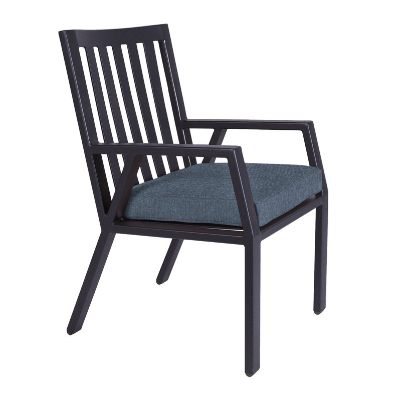 Aris Outdoor Dining Armchair, Graphite, Flagship Stone Sunbrella®
