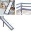 Lit simple mezzanine bas avec glissade, échelle, garde-corps, gris, lit simple-253710404