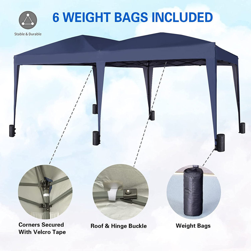 3m x 6m Metal Pop Up Gazebo, Blue
