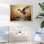 Art mural rétro, «Duck Flight At The Pond I»