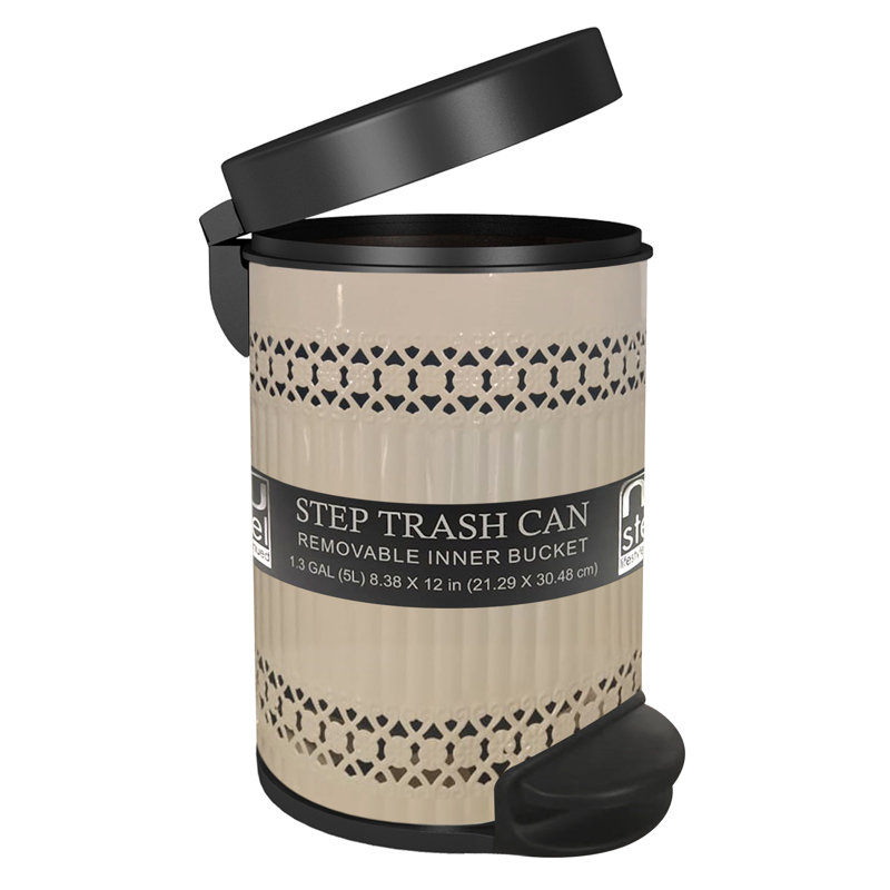 Steel Open Waste Basket - 1.32 Gallons