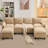 6-Piece 101'' Upholstered U-Shape Sectional-163928667