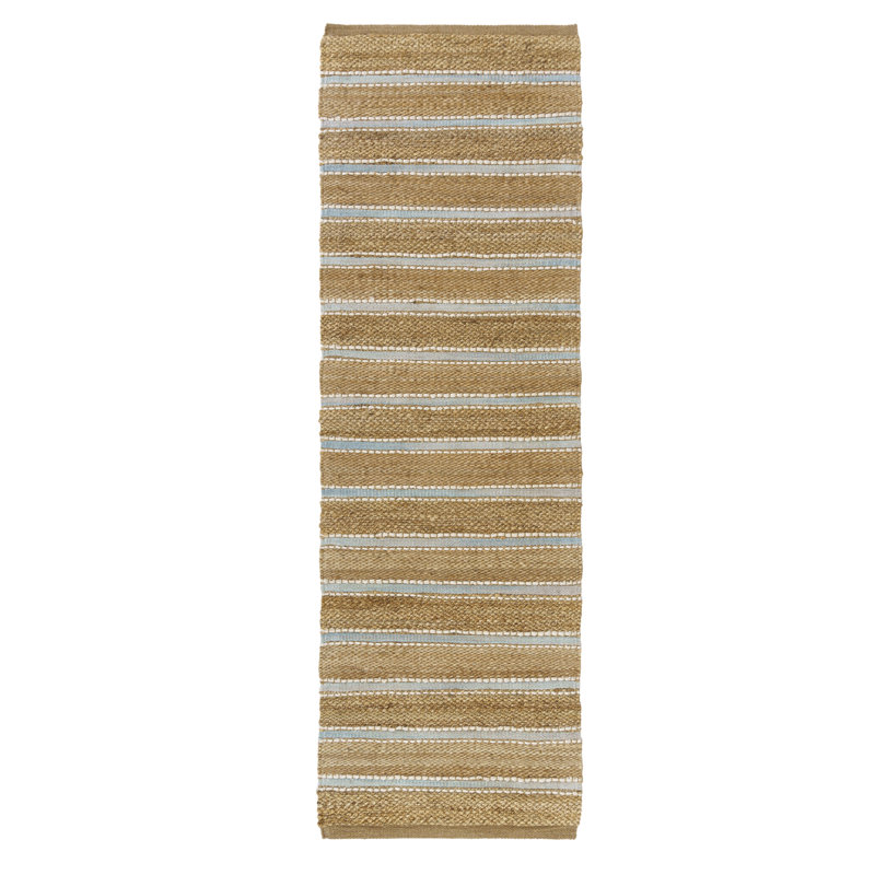 Coastal Striped Jute Blend Hand-Woven Indoor Area Rug, Runner 2'6" x 7'9"