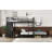 Queen Over Queen Size Bunk Bed Frame With Built-In Wardrobe, Metal Bunk Bed With Desk And Storage Chairs