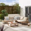 Ensemble de conversation d'extérieur en bois massif 7/8 personnes avec table basse Giyana - Lounge For Modern Garden