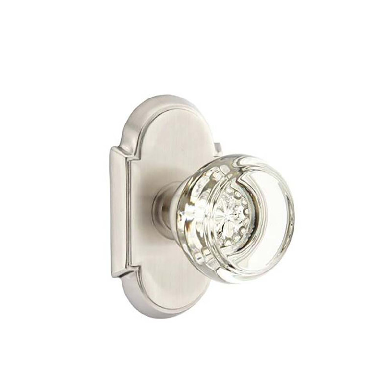 Bouton de passage avec numéro 8 rose Georgetown, Nickel satiné