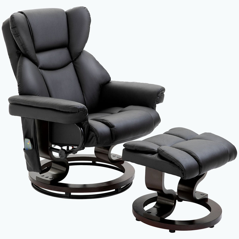 Comfortable Recliner Chair with Ottoman and Multiple Vibration Points for Ultimate Relaxation, Black