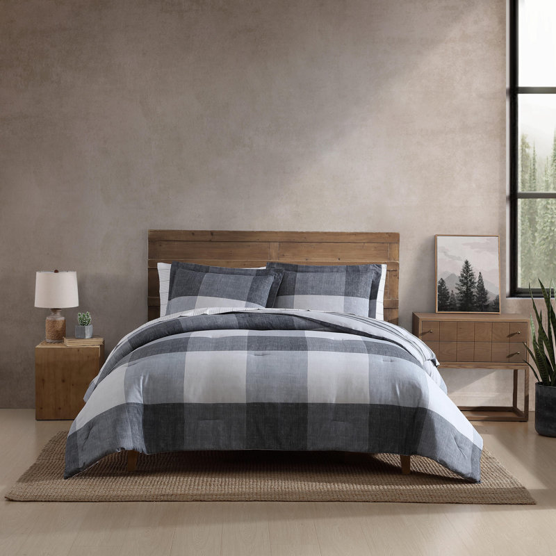 Ensemble de lit réversible Eddie Bauer, Édredon très grand + 2 taies décoratives très