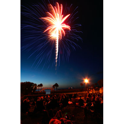 Fireworks On Lake Apopka by Biologiststeve - Wrapped Canvas Print