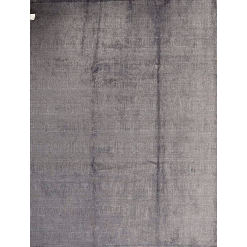 Tapis bleu et gris anthracite noué à la main de haute qualité