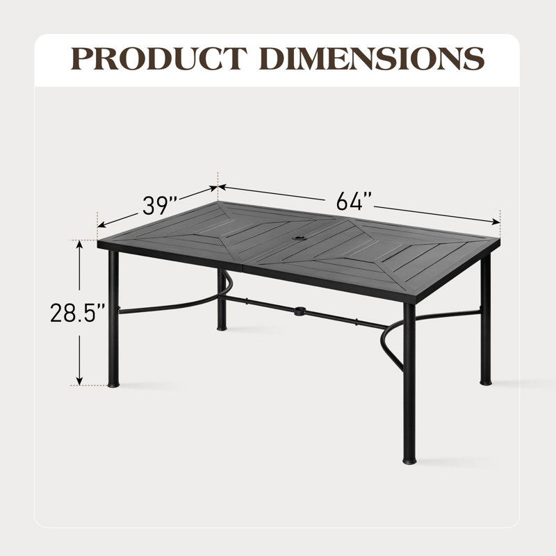 Argyri 6 - Person Patio Dining Set with Rectangular Table