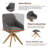  Upholstered Swivel Accent Chair, Linen Fabric Ergonomic Wood Arm Chair for Living Room, Bedroom-1102723113