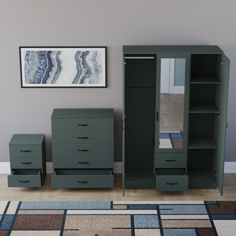 Maybery Piece Bedroom Set, Green
