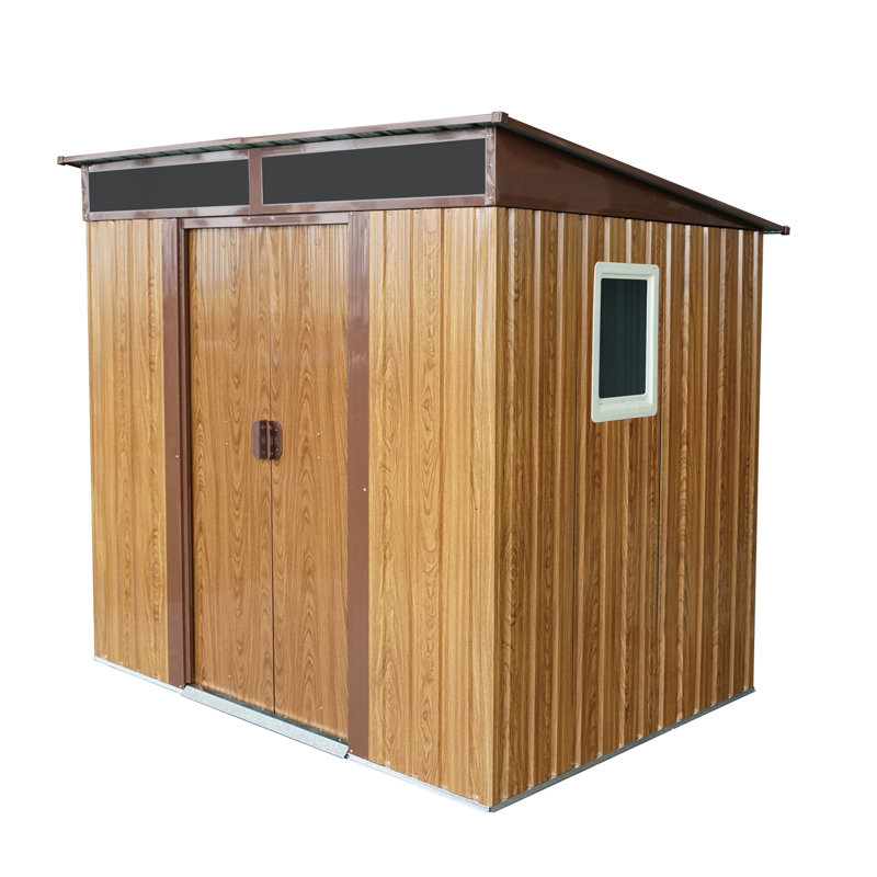 6Ft X 5Ft Metal Outdoor Storage With Transparent Plate & Anchor - Visible Stable Shed For Patio Waterproof Feature Dry Space