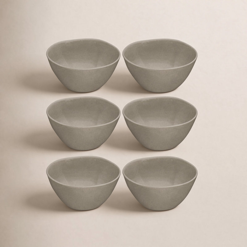 Laya Matte Melamine Rice Bowl, Gray