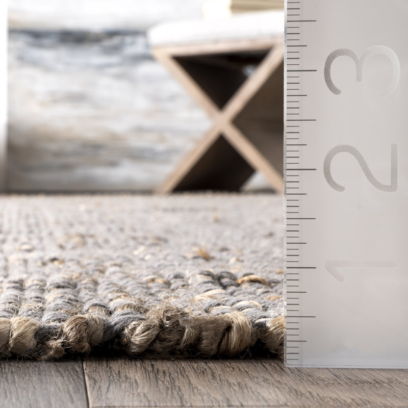 Tapis tissé à la main en mélange de jute, Rond 6 pi