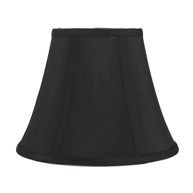 Abat-jour cloche en soie / shantung H 7 po x l 9 po (araignée), Noir