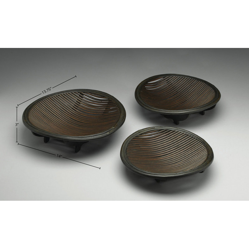 3-Piece Wicker Platter Set