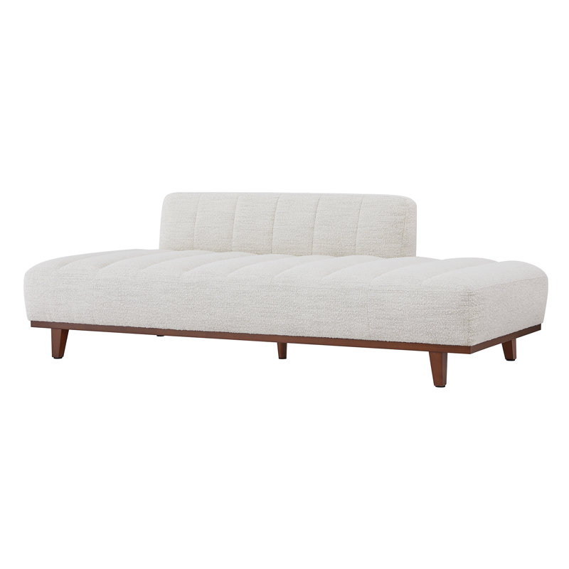Chaise longue rembourrée Novi, Tweed Merino Pearl Performance