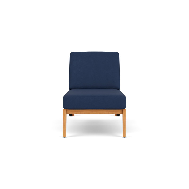 Alpine Outdoor Teak Chaise Lounge, Sandberg Navy
