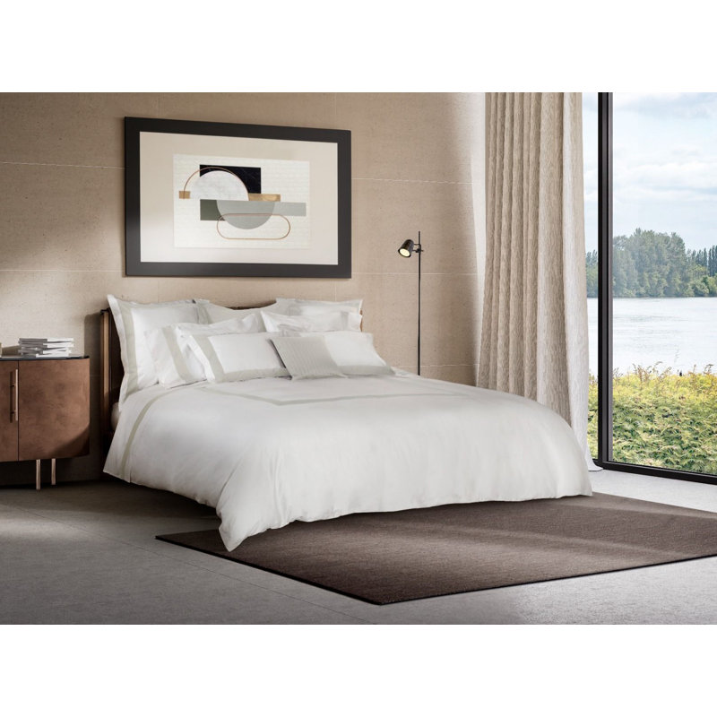 Aida Flat Sheet, King Flat Sheet, White/Pearl