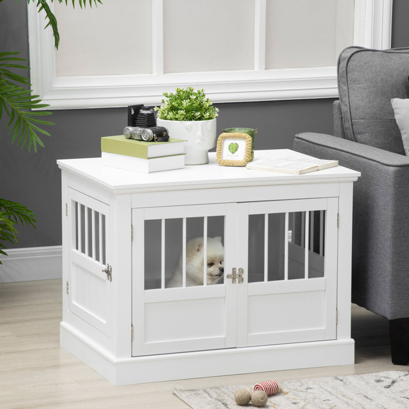 Dog Crate End Table With Triple Doors