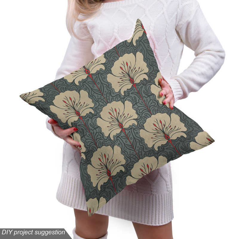 Tissu coquelicot romantique Art Nouveau, L 58 po x L 72 po