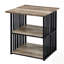 Table de chevet industrielle avec structure en métal, tablettes spacieuses pour les chambres modernes