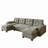 3-Piece Chenille Tufted Reversible Modular Sofa & Chaise with Removable Armrests & USB Ports-1406238433