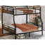 Lit superposé double au-dessus de grand lit double, surface lisse pour, noir confortable avec marches en mousse