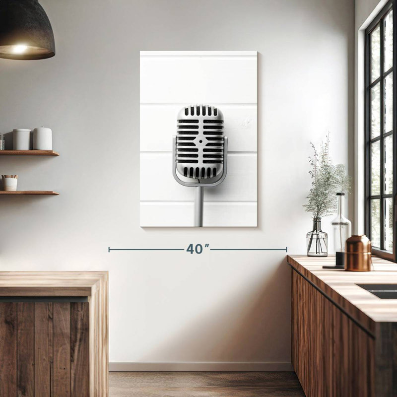 Microphone de scène rétro Abarca, H 39 po x l 26 po