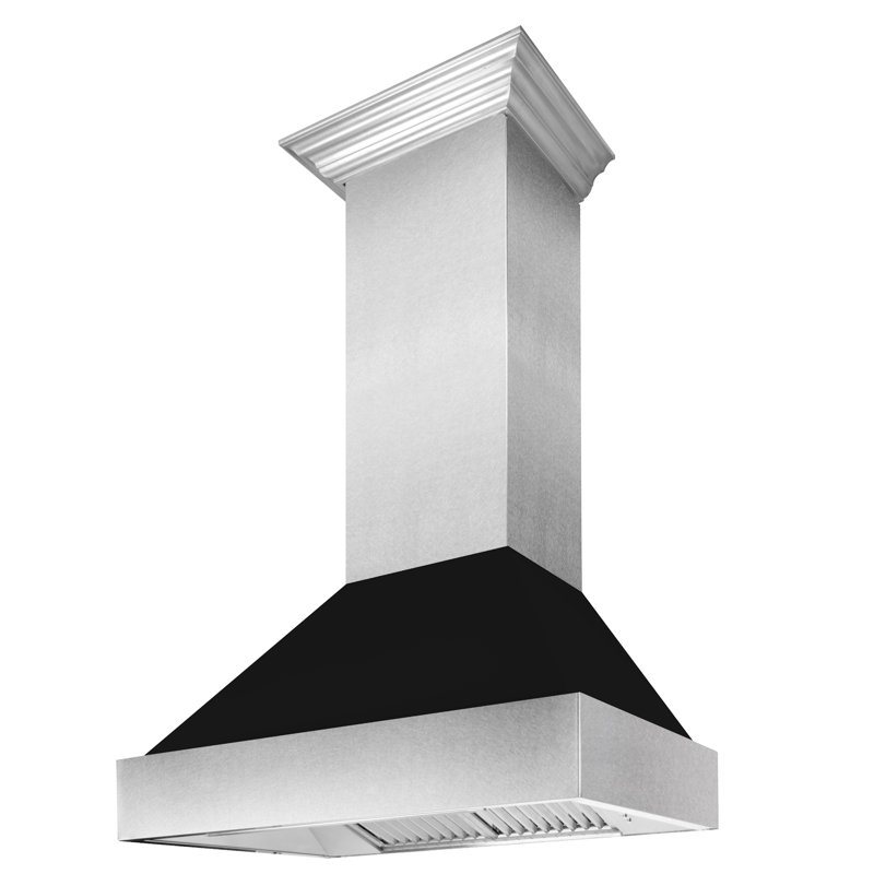 30" Fingerprint Resistant Stainless Steel Range Hood with Fingerprint Resistant Shell (8654SN-30), Black Matte