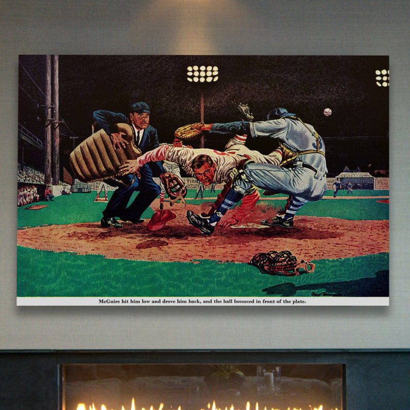 « the last out » par fred freeman, reproduction d’art sur toile tendue, H 20 po x l 30 po x P 1,5 po
