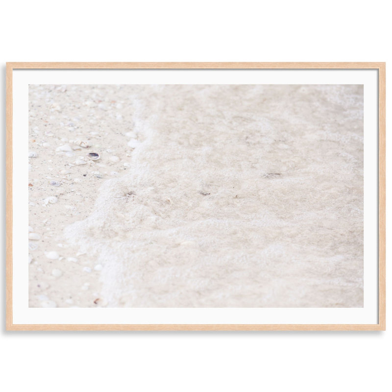 Beach Treasures Print by Carly Tabak, 36" W x 26" H, Natural Wood