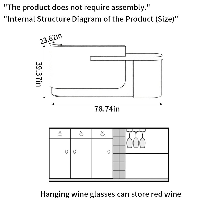 Markowitz 78.74 " L Home Bar, Tan