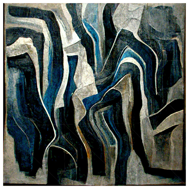 Tapisserie murale abstraite - art mural, H 68 po x l 80 po avec 4 œillets