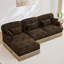 Canapé modulaire en chenille de 100 pouces en forme de L avec imprimé léopard, repose-pieds mobile, support ergonomique, siège profond et assemblage sans outil.-530573676-530573679
