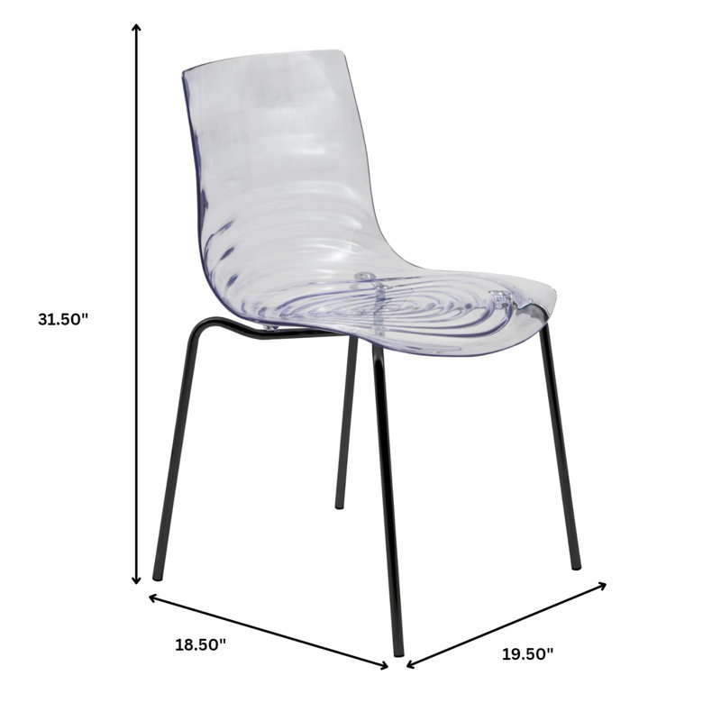 Chaise de cuisine et de salle à manger Minelli Collection en plastique ABS, Clair