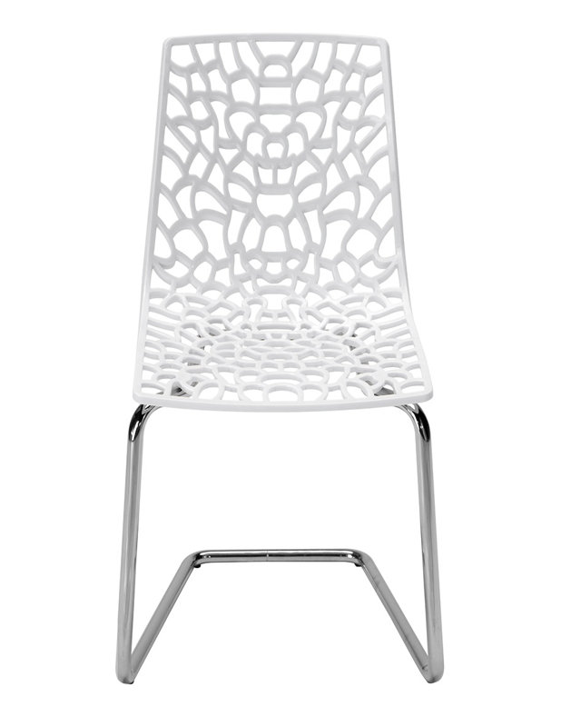 Premium All-Weather Wicker Outdoor Stacking Dining Side Chair, Glossy White