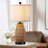Adone 22.5" Natural Rattan Bedside Table Lamp with Dual USB Ports and Touch Control