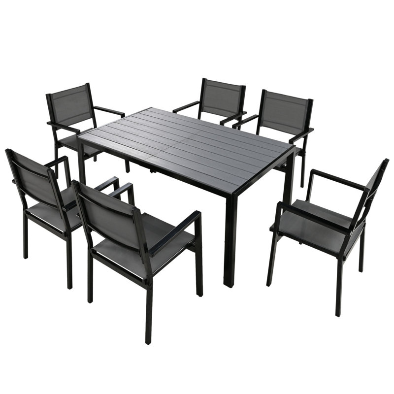 Ensemble de conversation d'extérieur 6 personnes Amridean, Gris
