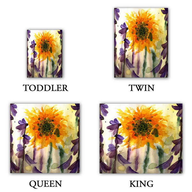 Ensemble de housse de couette wildflowers, 1 housse simple + 1 taie standard