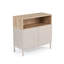 Buffet moderne bicolore en grès et chêne saphir avec tablette ouverte (31,5'' L x 15,7'' P x 31,5'' H)-707676257