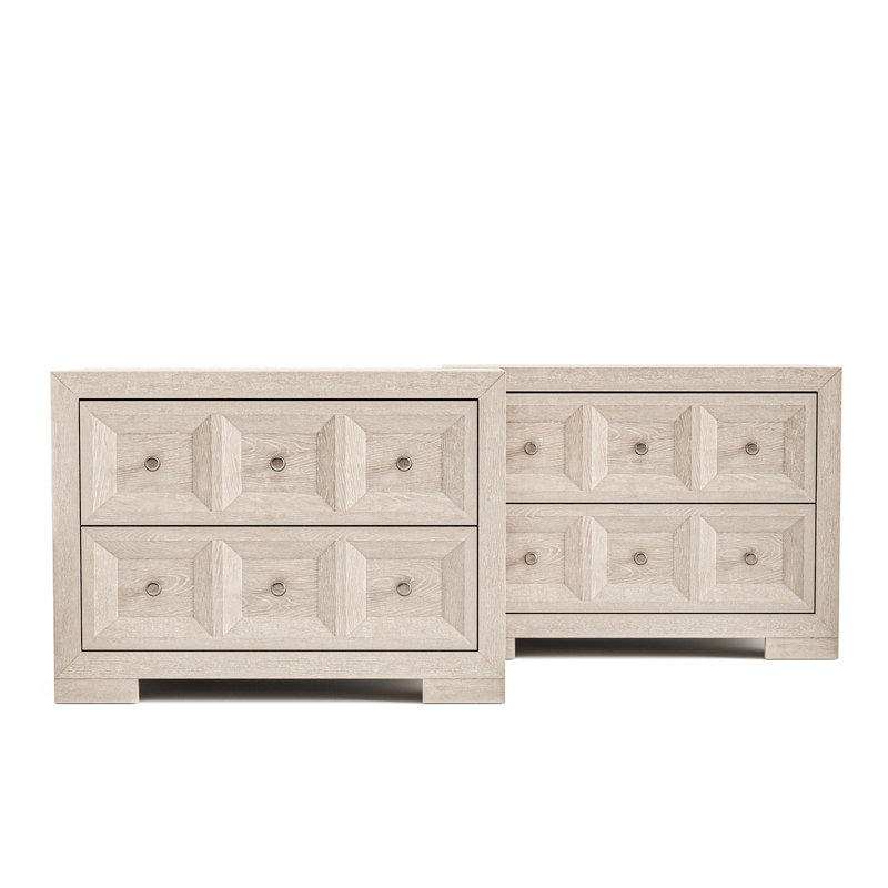 Schell 2-Drawer Nightstands (Set of 2), Beige