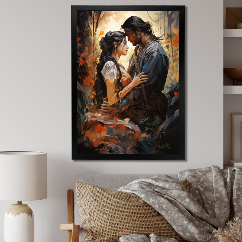 «Loyard Hinduisim Art Rama and I», reproduction sur toile, Cadre photo noir, H 40 po x l 30 po x P 1,5 po