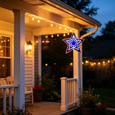 iron window lamp Patriotic Star Window Light  LED  Star  Light