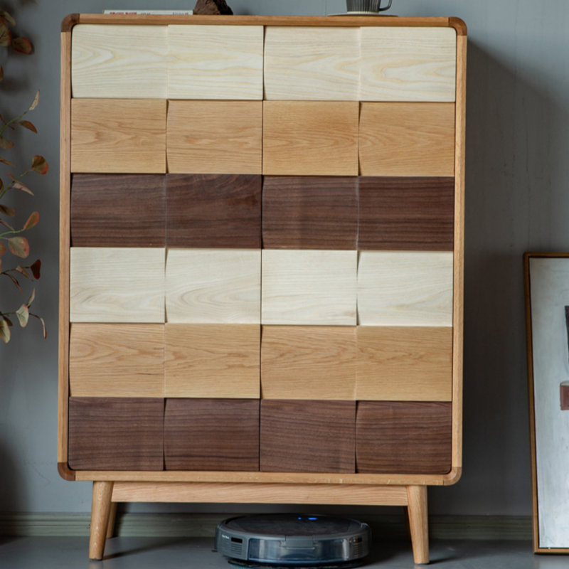 Armoire d'appoint moderne et simple en bois massif