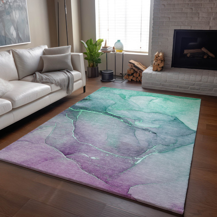 Premium Machine Washable Cerrito AMF508 Aloe Rug