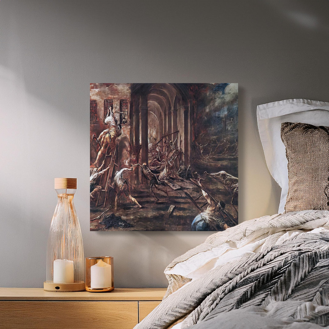 Inferno Canvas Wall Art, Gallery Wrapped Matte Print, Dark Academia Decor, Ready to Hang, Archival Quality, Gothic Horror, Statement Piece