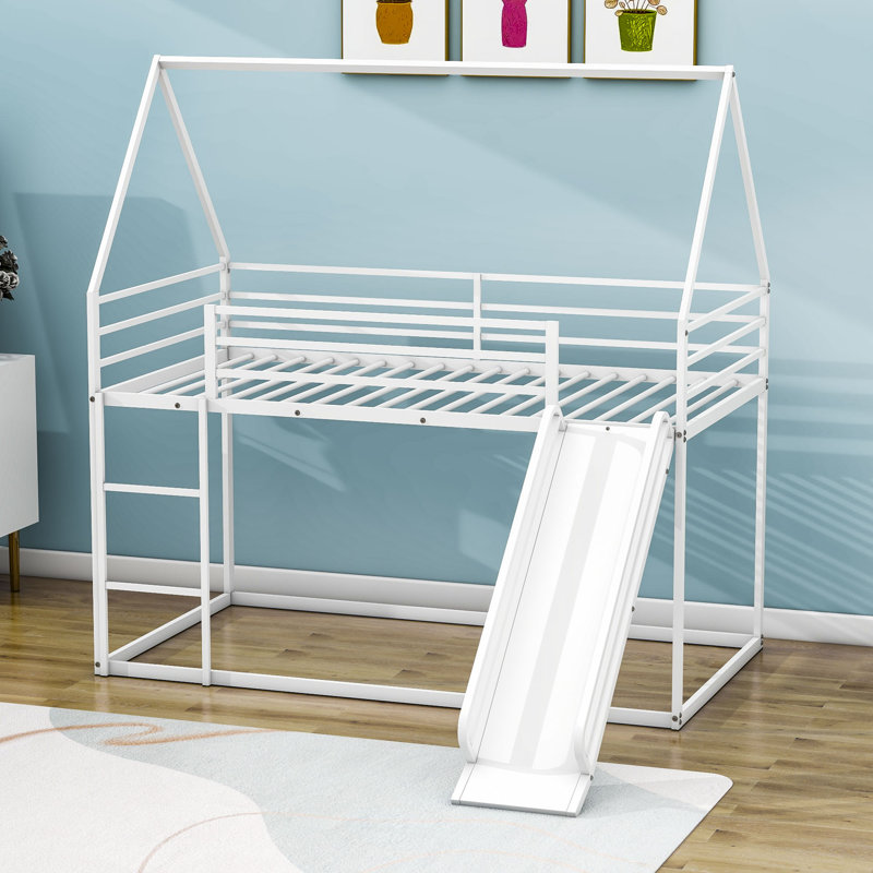 Nermal Kids Twin Over Twin Bunk Bed, White